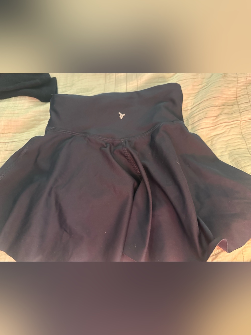 High-Waist Blue Athletic Skirt with Built-In Shorts